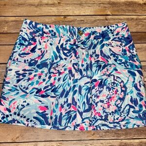 EUC Lilly Pulitzer Nicki Skort Raising Shell Blue Haven Size 8